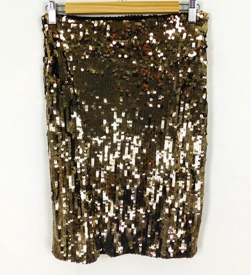 H&M Gold & Black Sequin Skirt Size 8 Knee-Length - Image 1 of 4
