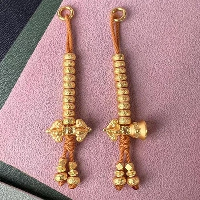 Pulsera Tibetana Contador de Cuentas de Oro Estilo Tradicional Accesorio de Oración 2 Piezas Foto 1 de 3