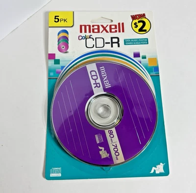 Maxell Color CD-R 5pack Compact Disc-Recordable 80min 700mb - Image 1 of 3