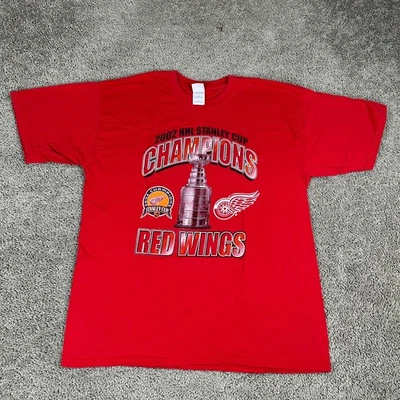 Camisa De Colección Detroit Red Wings Para Hombres XL 2002 Stanley Cup Champions NHL Hockey Foto 1 de 4