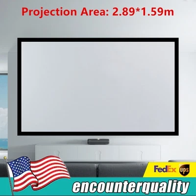 135 Inch Fixed Aluminum Frame Projector Screen Home Theatre HD TV Projection US - Image 1 of 4