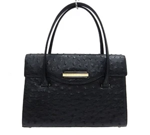 Givenchy Ostrich Handbag Black With Dust Bag Fb3401 - Picture 1 of 10