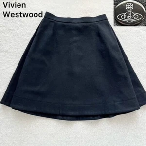 Vivienne Westwood Red Label Wool Skirt S Orb Button A-Line Black from Japan - Picture 1 of 8