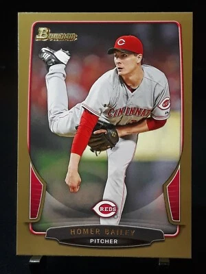 2013 Homer Bailey Bowman Gold Border Base # 114 Parallel Cincinnati Reds - Image 1 of 2