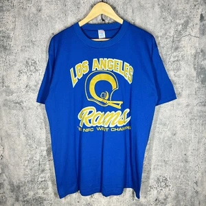 Camiseta De Colección NFL Los Angeles Rams NFC West Champs Azul Amarillo Años 80 85 - Imagen 1 de 3