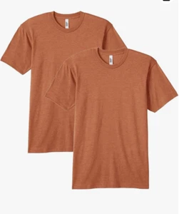 Rust Stretchy Tri-Blend American Apparel 2 Pack T-Shirt - Picture 1 of 3