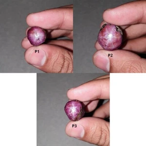 Natural Untreated Johnson Mines 6Ray Star Ruby Gemstone Wand Uneven Shape - Picture 1 of 4