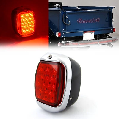 Red LED LH Tail Lamp Lens & Black Housing Assembly for 1940-53 Chevy GMC Truck - Image 1 of 4