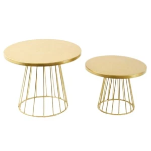 White Gold Round Cake Stand Set Display Dessert fruits Holder Wedding Party Xmas - Picture 1 of 14