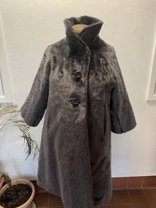 Vintage 50's faux fur coat -MODELIA - Bust 22" - 56cm - size XL - Picture 1 of 9