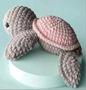 Turtle Crochet Pattern PDF – Amigurumi Plush Toy DIY Template 30 x 25 cm EN/DE - Picture 1 of 4