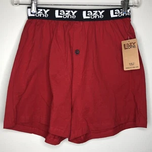Lazy One Adult Medium Red Bear Cheeks Boxers Elastic Waist Button Fly NWT - Picture 1 of 6