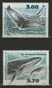 SAINT-PIERRE ET MIQUELON:  n°707/708 **, "faune, cétacés, baleine, rorqual" - Picture 1 of 1