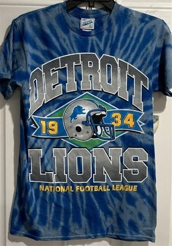 Detroit Lions Vintage Football NFL Tie Dye Brickhouse Men's Tee Shirt Size M Cover