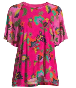 💕130 $ JOHNNY WAS GRÖSSE PETITE MEDIUM PM THE JANIE LIEBLINGSOBERTEIL FLATTERÄRMEL NEU - Bild 1 von 5