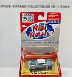 Classic Metal Works HO Mini Metals Blue/White '58 Chevrolet Impala Car-Brand New - Picture 1 of 13