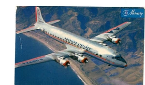 Vintage Postcard AMERICAN AIRLINES DC7 Mercury Flagship 1955 - Picture 1 of 2