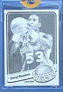 1979-80 #105 Darryl Dawkins 76ers Printing Proof 1/1 COA From Topps Black-White - Picture 1 of 2