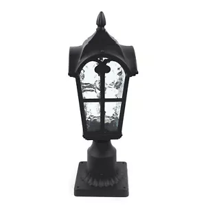 US Vintage Post Pole Light Outdoor Garden Porch Yard Lantern Lamp Fixture Black - Picture 1 of 15