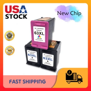 3 Pack  63xl Black& Color Ink Cartridge For HP Envy 4520 Officejet 4654 4655 . - Picture 1 of 1