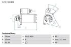 BOSCH Starter Motor for Daihatsu YRV 4trak K3-VE 1.3 February 2001 to Present