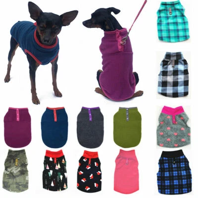 Pet Dog Cat Warm Fleece Vest Clothes Coat Puppy T Shirt Sweater Winter Apparel  - Image 1 of 4