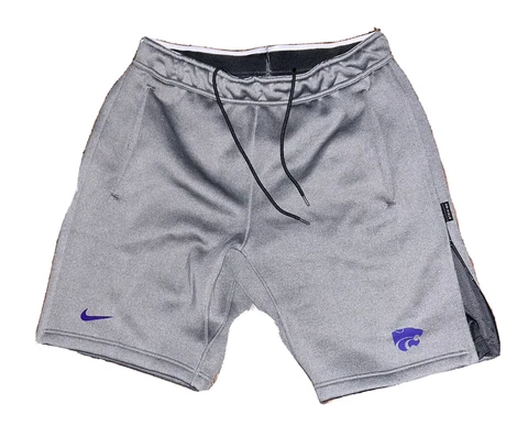Nike Kansas State Wildcats On Field Team Issue Shorts Mens M Engineered Zip Side Cover