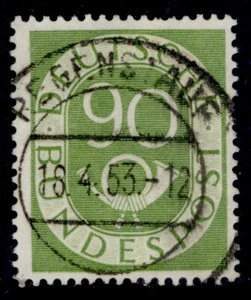 GERMANY FDR SG1060, 1952 90pf yellow-green, FINE USED. - Picture 1 of 1