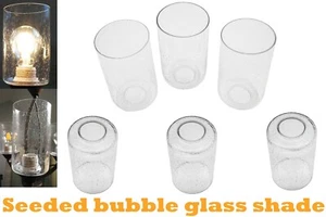 6 Pack Seeded Glass Shade Clear Bubble Cylinder for Light Fixture Pendant Wall - Picture 1 of 11