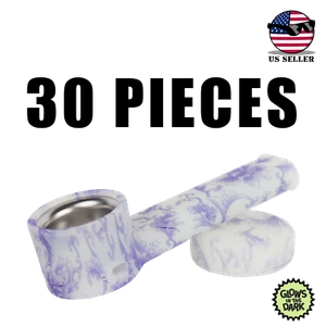 30 UNITS Silicone Smoking Pipe, Metal bowl & Cap Lid ~ Flower ~ 3.5 inch. - Picture 1 of 1