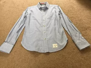 SUPERDRY HERREN GEWASCHENER GESCHNITTENER KRAGEN BLAU LANGARM SHIRT GRÖSSE SMALL 🙂 🙂 - Bild 1 von 6