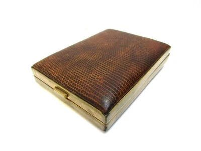 DE COLECCIÓN Bolso de Mano PIEL DE SERPIENTE FRANCESA CAJA DE CIGARRILLOS COSMÉTICOS AÑOS 40 Francia Estuche de Latón Foto 1 de 4