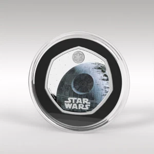 Death Star 50p Royal Mint 2024 Star Wars Coloured Decal BU Coin 4 - Picture 1 of 5