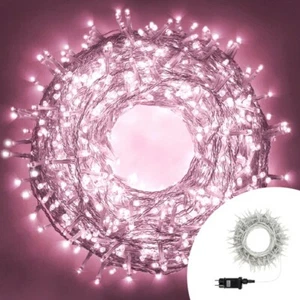 Catena di luci 9 metri da 180 Led Rosa con cavo trasparente Wisdom - Foto 1 di 4
