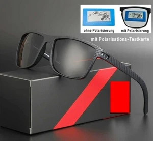 polarisierte Sonnenbrille komplett Carbon Optik schwarz Nerd Brille UV 400 - Bild 1 von 16