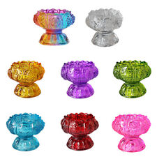 FengShui Crystal Lotus Glass Flower Candlestick Home Office Decoration Gift.