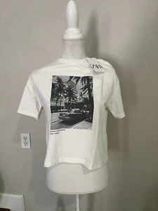Zara Girls Green Cropped T-Shirt Size 11-12 - Picture 1 of 3