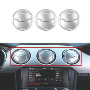 9pcs Silver Aluminum Dashboard Central Vent Trim Circle fit Ford Mustang 2015-23 - Foto 1 di 8