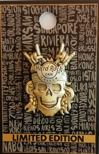 Hard Rock Cafe KRAKOW Year 2017 3D Hippie Skull Pin - Picture 1 of 2
