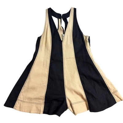 Mameluco Maeve a Rayas Sin Mangas Pierna Ancha XXS Mezcla de Lino Bolsillos Foto 1 de 4