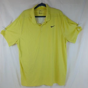 Nike, Dri Fit Polo de Golf, Hombre XXL, Amarillo, Negro Swoosh, Manga Corta - Imagen 1 de 7