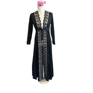 Vintage 70er Shadowline Spitzen Nylon Morgenmantel Gr. Small - Bild 1 von 7