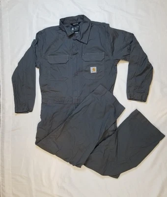 Carhartt Rugged Flex Overalls Gravel Long Sleeve Large Short DX5019-M Loose - Image 1 of 4