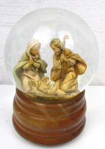 Ronan Musical Christmas Snow Globe Nativity Genuine Fontanini Figures  1989 - Picture 1 of 6
