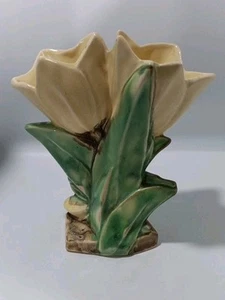 Fioriera vaso tulipano giallo doppio ceramica McCoy vintage anni 50 - Foto 1 di 9
