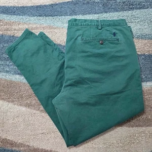 Polo Ralph Lauren Chino Pants 42x34 Green Slim Fit Stretch Cotton Twill - Picture 1 of 6