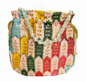Jaipurian Multicolor Handmade Potli Gift Bags Ideal for Festive Gift for mom - Picture 1 of 4
