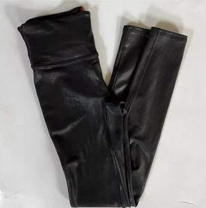 Spanx Leggings Ecopelle Nero Lucido Taglia S - Foto 1 di 6