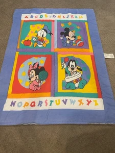 Vintage Disney Baby Krippe Bettdecke ABC Baby Minnie Mickey Donald Goofy - Bild 1 von 6