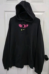 Nike XXL Oregon Ducks Breast Cancer Awareness Pink Black Hoodie Men 2022 - Picture 1 of 3